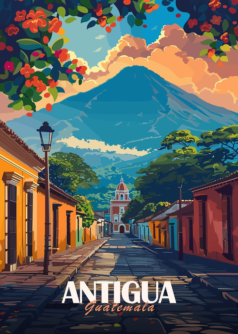 Antigua, Guatemala metal poster artwork